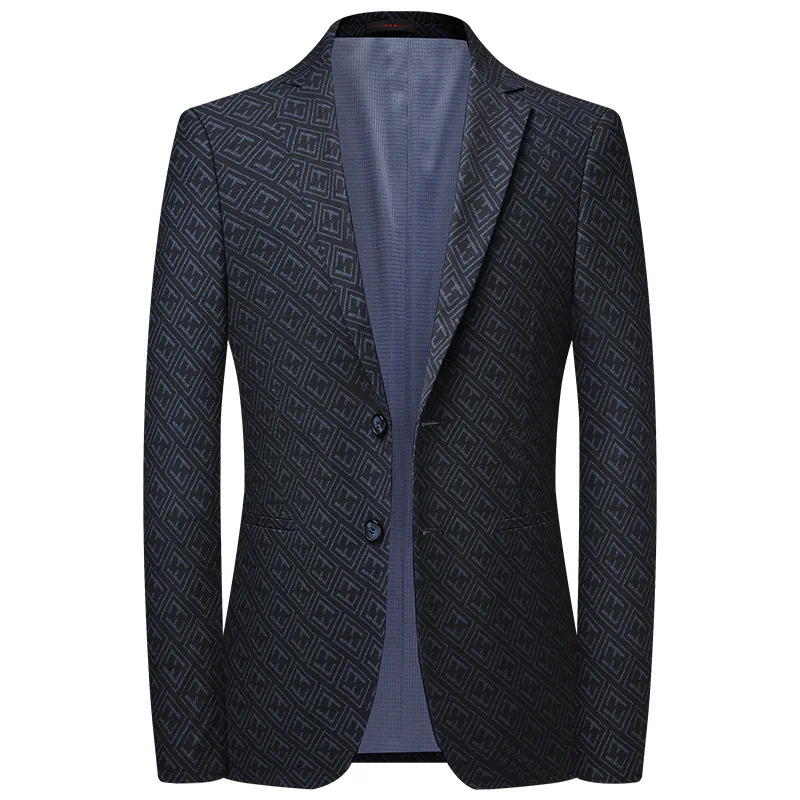 

New Arrival High Quality Men Plaid Elastic Youth Single Breasted Casual Spring And Autumn Blazers Men Suits Plus Size M-3XL 4XL