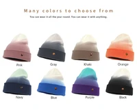 8pcs knitted keep warm winter hat streetwear balaclava solid polyester gradient ramp bucket hats for women sombreros de mujer