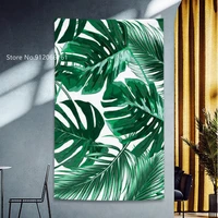 tropical plants tapestry green leaves wall hanging polyester thin cactus banana leaf print tapestry beach towel yoga blanket