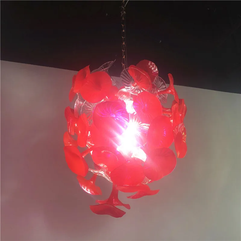 

Christmas Festival Decoration Red Hand Blown Glass Trumpet Chandelier Lighting China Murano Light Fixtures