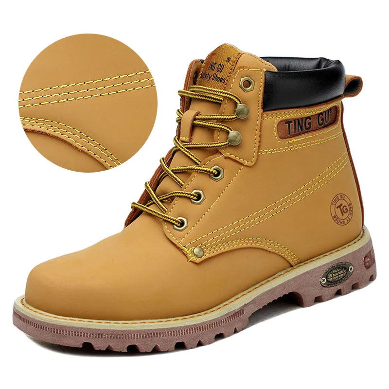 Мужские ботинки со стальным носком рабочие обувь с высоким берцем мужская