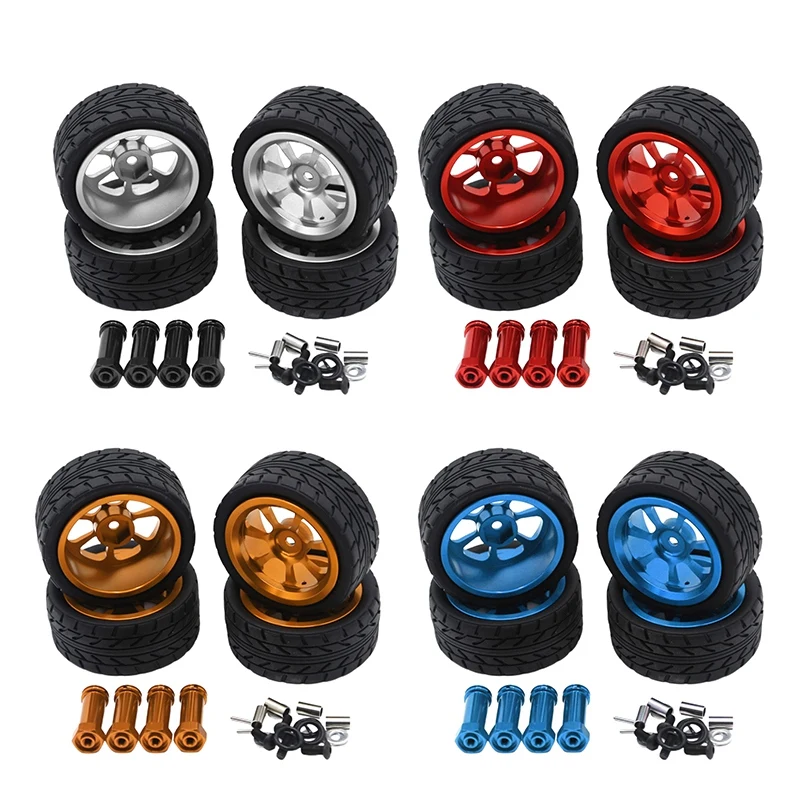 

65mm Alloy Wheel Tire Tyre with Lengthened 12mm Combiner for Wltoys 144001 A959 A949 A969 A959B RC Car Parts