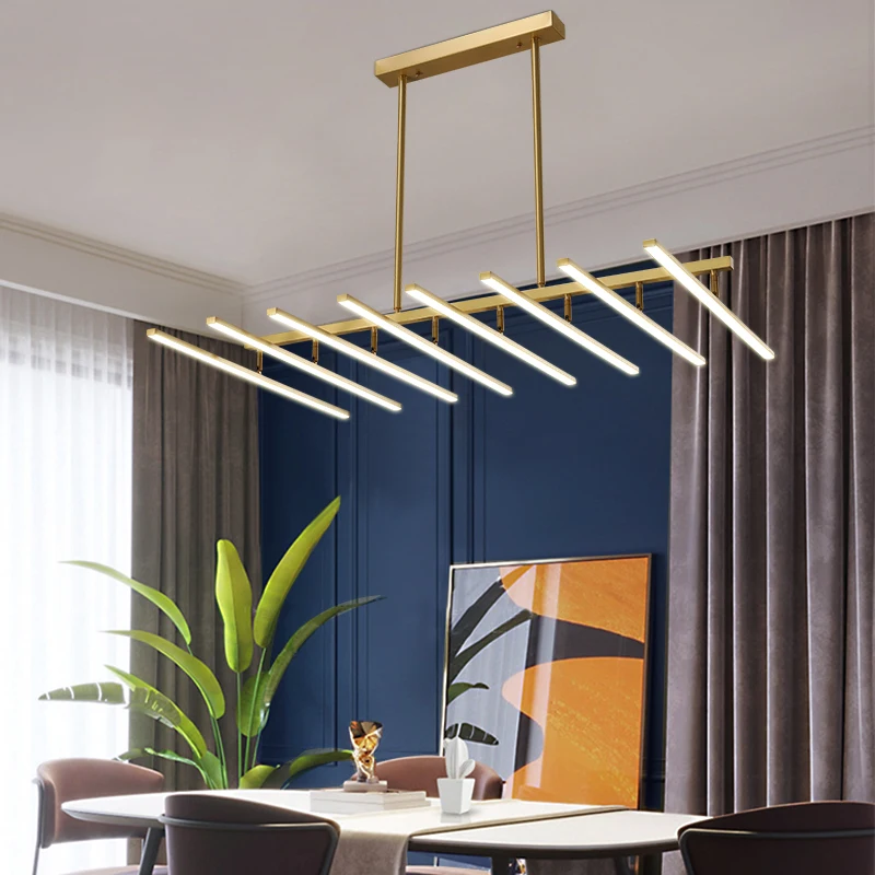 

Все медный светильник роскошная люстра простой светодиодный полосы светильник ресторан бар люстра