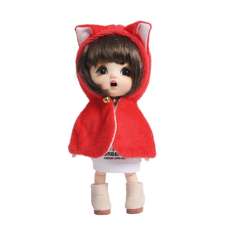Новинка накидка для кукол ob11 Одежда 1/12BJD с котятами и ушками Рождественская