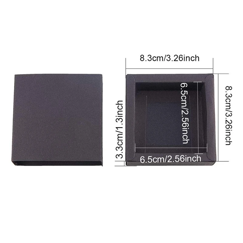 

20Pcs Costume Jewelry Kraft Paper Drawer Box Holiday Gift Packaging Box Soap Jewelry Candy Wedding Party Gift Box-Black