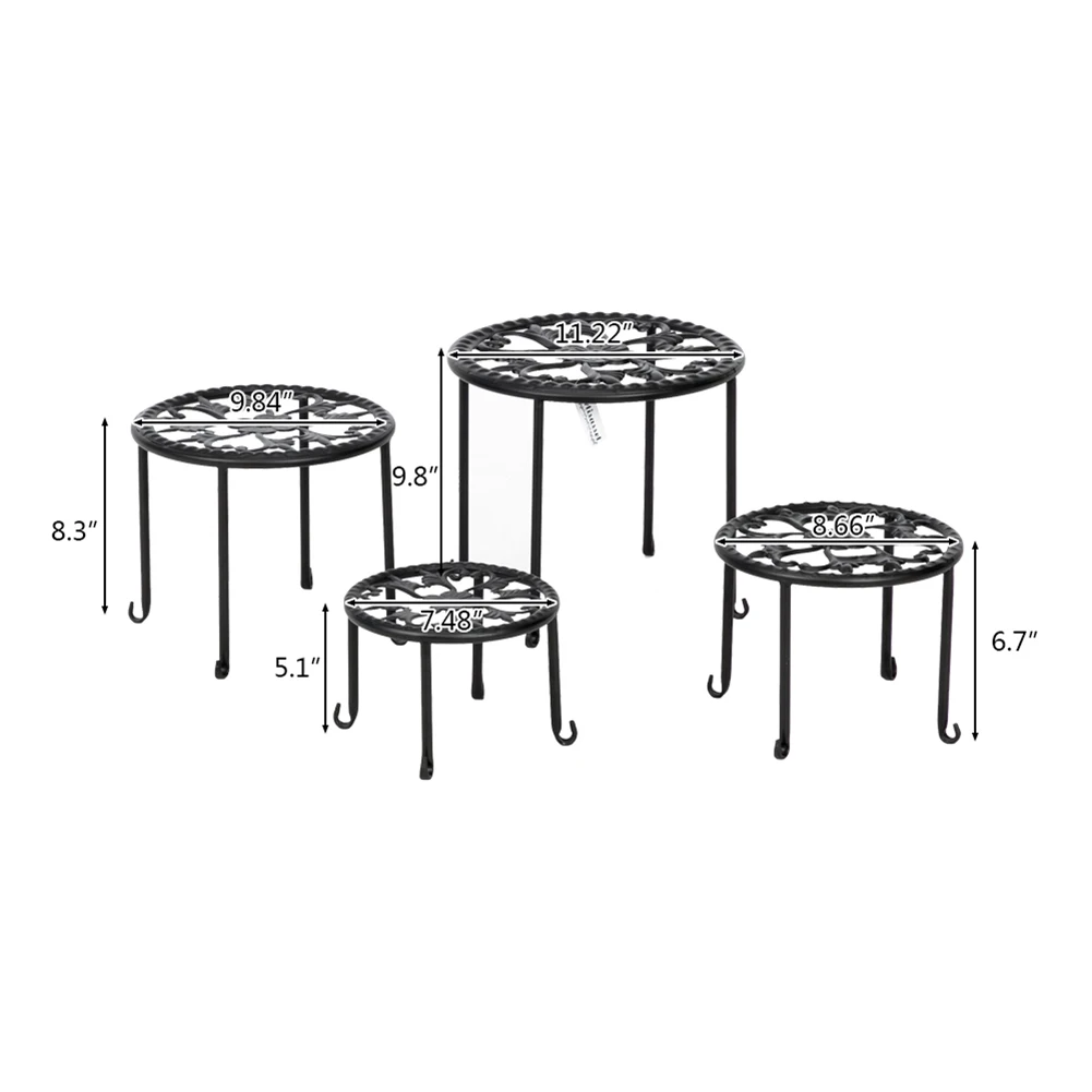 

Plant Racks Artisasset 4 Round Ironwork Standing flower shelf .Living room & balcony Plant shelf . flower pot stands