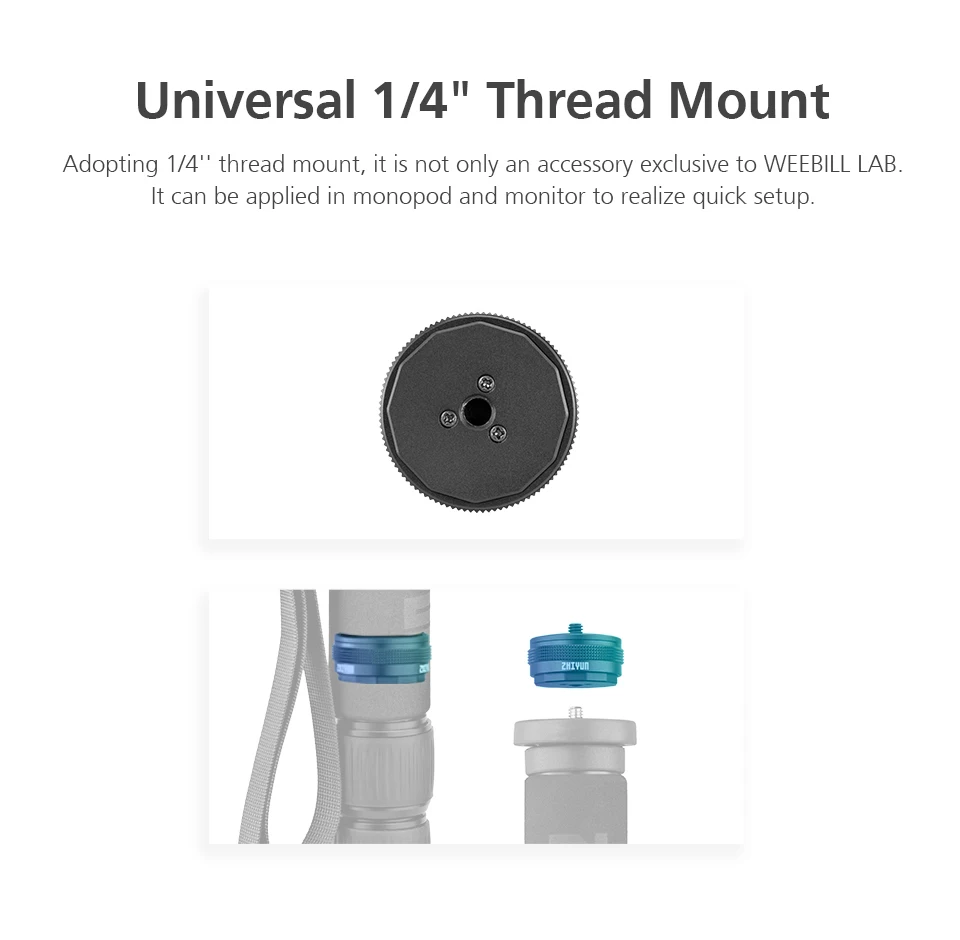ZHIYUN официальный набор быстрого крепления для Weebill S/Weebill Lab/Crane 2 стабилизатор Gimbal с винтом 1/4 дюйма