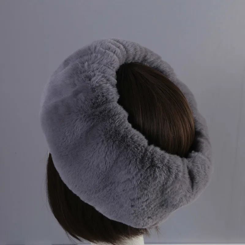 

Lady's Elastic Hollow Out Fur Hat Women's Autumn Winter Thicken Warm Imitation Of Rabbit Hair Hat Fur Neckerchief Beanie