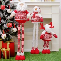 big size christmas dolls retractable santa claus snowman elk toys xmas figurines christmas gift for kid red xmas tree ornament