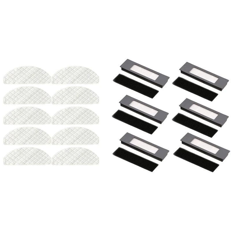 

HOT-6Pcs Фильтры Для Ecovacs Deebot Ozmo 920 950 с 20 одноразовыми тряпками Для Ecovacs Deebot Ozmo T8