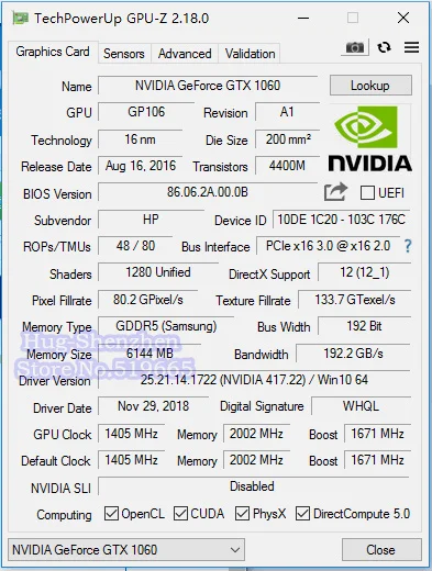Gtx1060m MXM notebook graphics Video card Samsung 6G DDR5 for DELL HP MSI game | Компьютеры и офис
