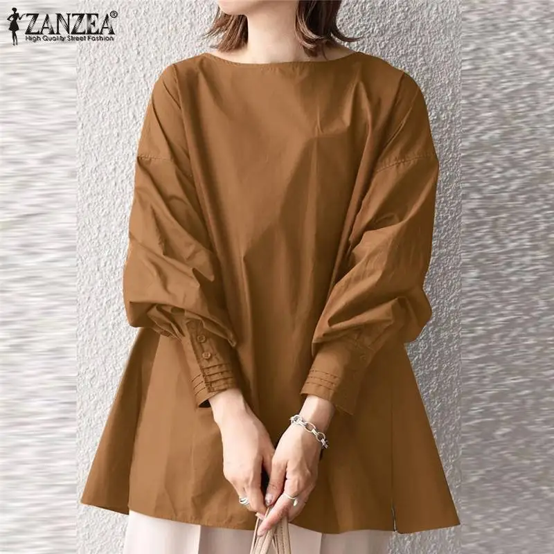 

Модные офисные рубашки с длинным рукавом, осень 2021, топы А-силуэта, Женская Повседневная Туника в стиле пэчворк, Женская свободная сорочка, о...