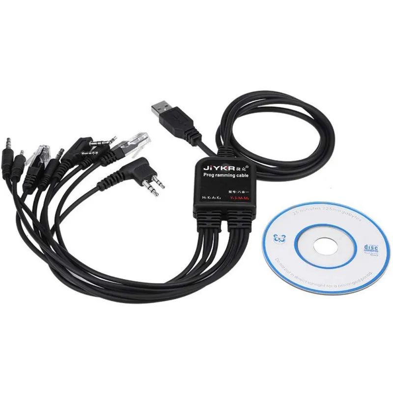 Neue 8 In 1 USB Programmierung Kabel Multifunktionale Kompatibel Für Walkie Talkie KENWOOD/QuanSheng/HYT/Motorola/ YAESU/ICOM Radio