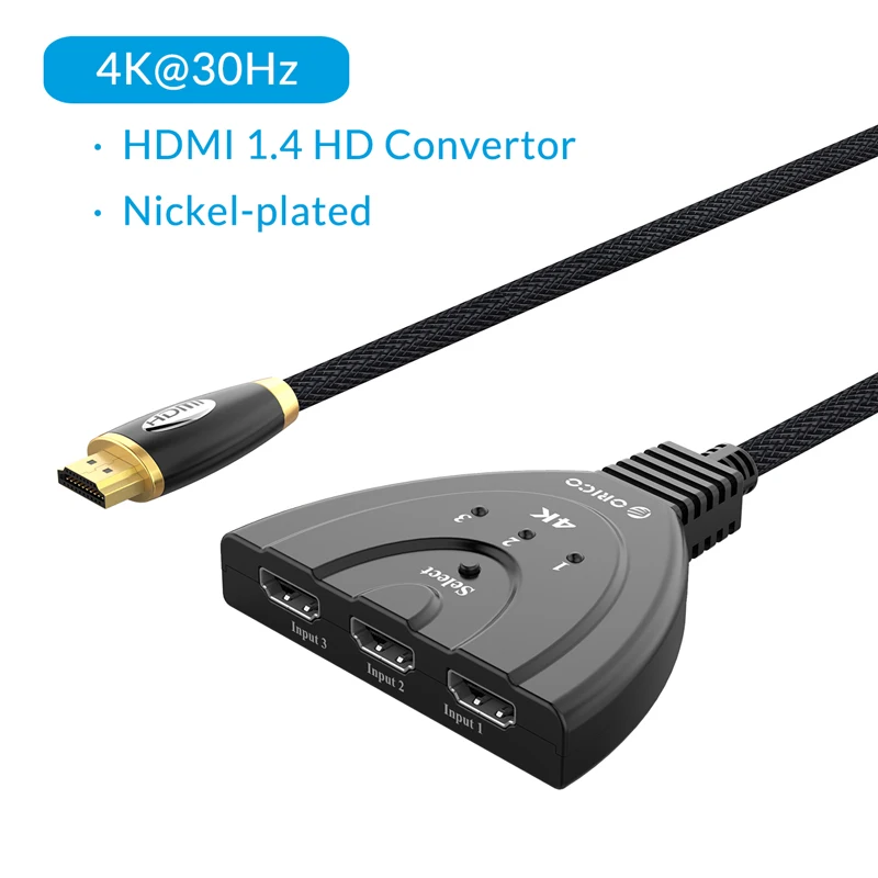 ORICO HDMI сплиттер 3 в 1 выход 4 к HDMI коммутатор с инфракрасным пультом дистанционного управления USB 3,0 HDMI для DVD HDTV