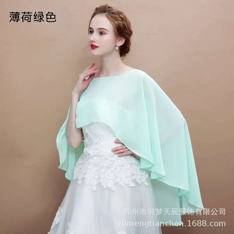 Вверх. Sky Длинный Шифоновый Плащ шаль Свадебная куртка женская Болеро