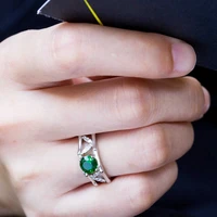 new creative womens hollow leaf zircon ring inlaid with green engagement jewelry size 6 10