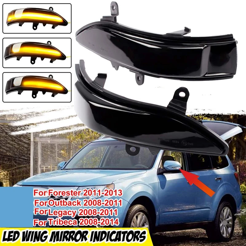 

Car Dynamic LED Rearview Mirror Light Turn Signal Light for Subaru forester Tribeca Outback Legacy 2008-2011