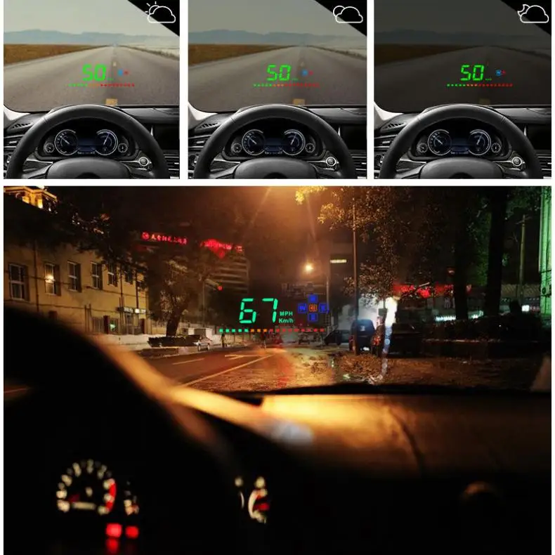 Universal A2 3.5 Inch HD Intelligent Car Hud Head Up Display with Color Screen for Automobile | Автомобили и мотоциклы