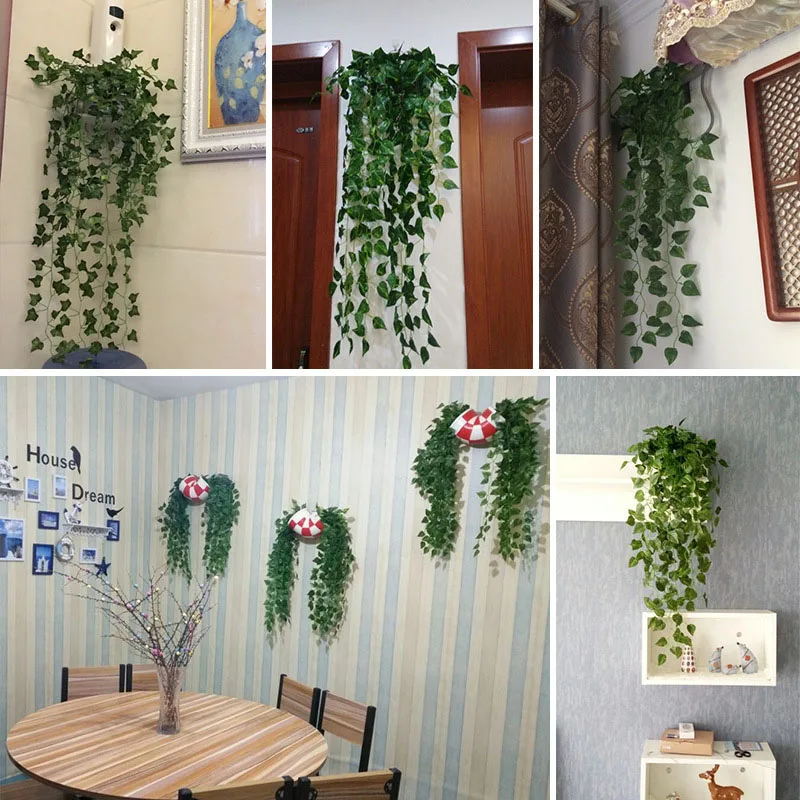 

Leaf 1 Piece 90CM Home Decor Artificial Ivy Leaf Garland Plants Vine Fake Foliage Flowers Creeper Green Ivy Wreath