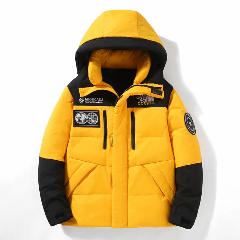 

High quality Winter Men's Down Jacket Thick Warm Snow Outerwear Fashion White Duck Down Jacket Hooded Parka Casual Men Down Coat
