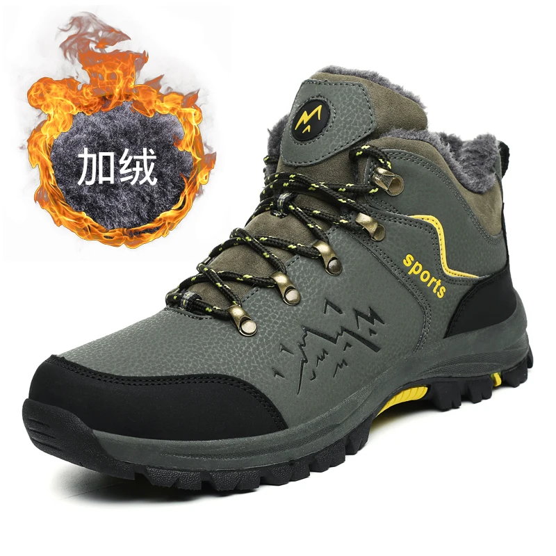 

Winter Mens Snow Boots Warm Plush Men Ankle Boots Thermal Boots Outdoor Men Keep Warm Snow Mountain Climbing Shoes Big Size 46