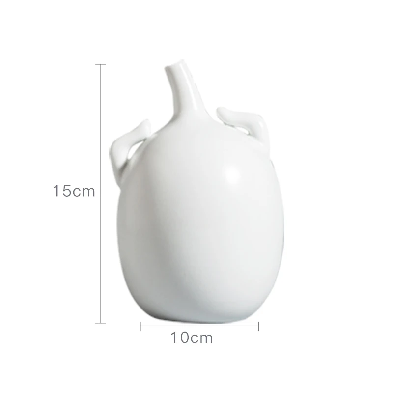white 15x10cm Современная креативная керамическая ваза, черно-белая фарфоровая ваза Цзиндэчжэнь, сухие цветочные ремесла, украшения, свадебное украшение для дома - Цвет: white 15x10cm