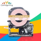 Для печатающей головки Epson атласная лента 12 мм золото на розовом SFR12PZ LK-4PKK использовать для ручной работы из органзы этикеточная лента для Epson LW-300 этикетировщик