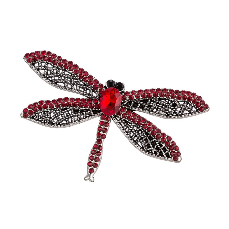 brooch dragonfly 1 TDQUEEN брошь в виде насекомых стрекоза, винтажная металлическая цветная хрустальная большая брошь в виде стрекозы, булавки для женщин - Окраска металла: brooch dragonfly 1