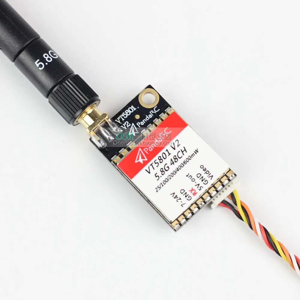 PandaRC VT5801 v2 VT5805 FPV Видеопередатчик 5.8G 48CH 25/100/200/400/600mW Переключаемый OSD с настраиваемым SMA MMCX VTX on.