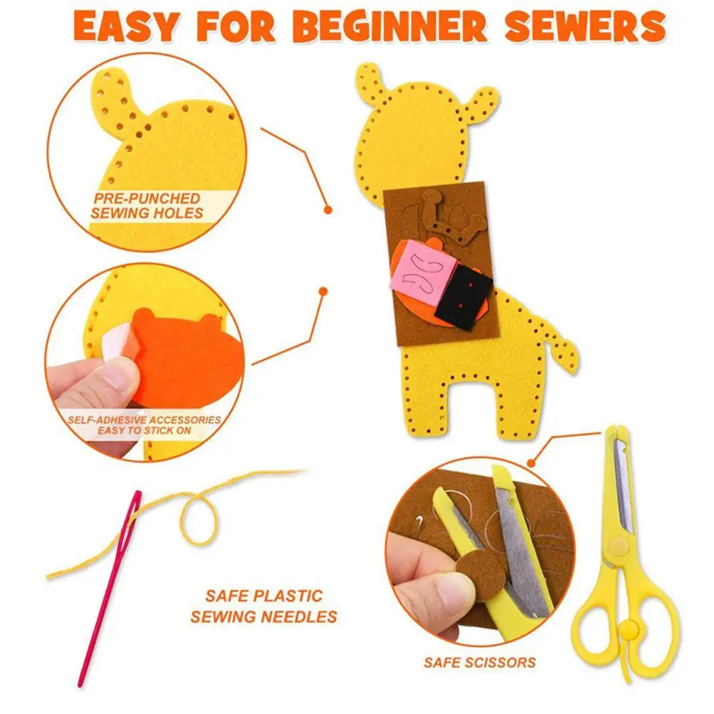 

Children's small animal educational handmade toys, homemade felt sewing DIY toy creative cloth set toys, J5J5