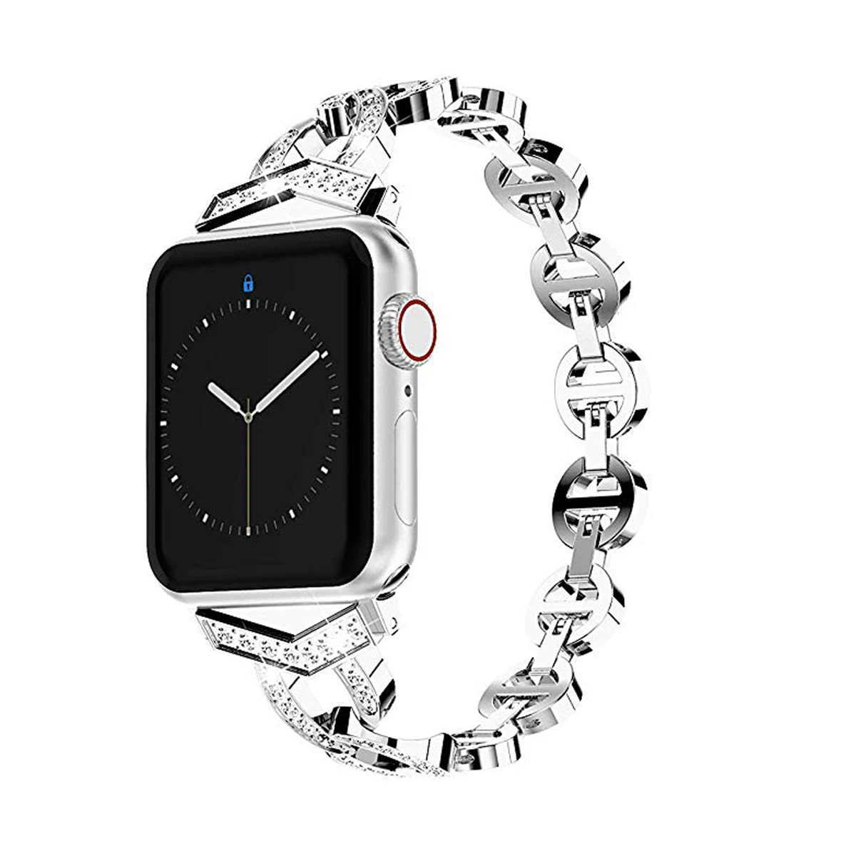 Алмазный ремешок для Apple Watch Band 42 мм 38 мм браслет серии 3 2 1 женский ремешок из нержавеющей стали для Apple Watch 4 Band 40 мм 44 мм