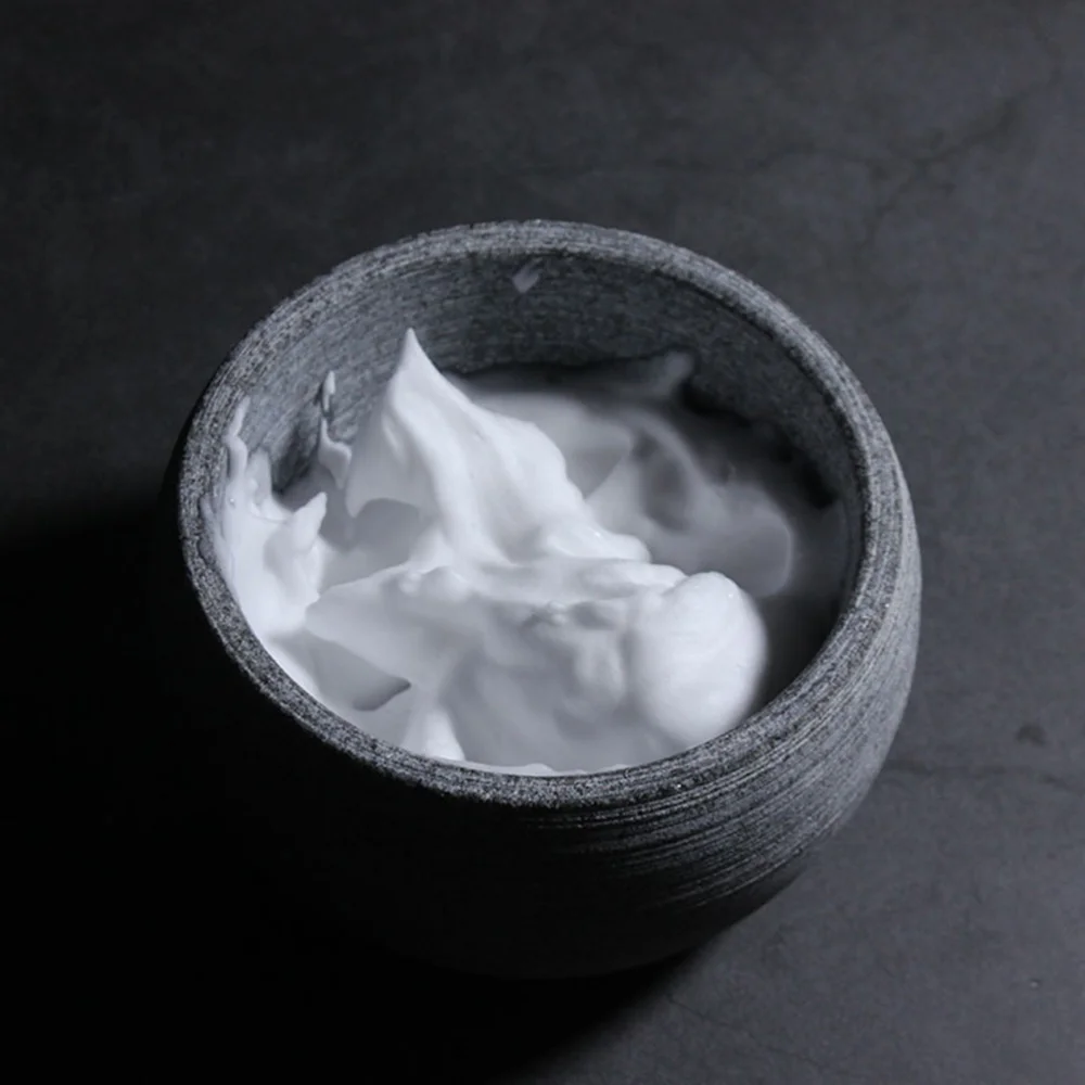 

1PC Portable Shaving Soap Bowl Natural Stone Shaving Bubble Bowl Household Shaving Cream Bowl for Men Use (Grey)