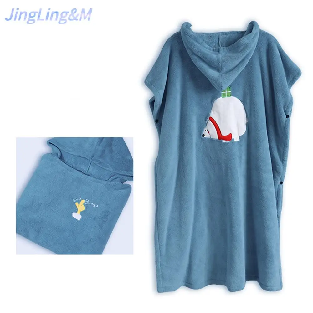 Большое полотенце с капюшоном впитывающее и быстросохнущее плотное пляжное из