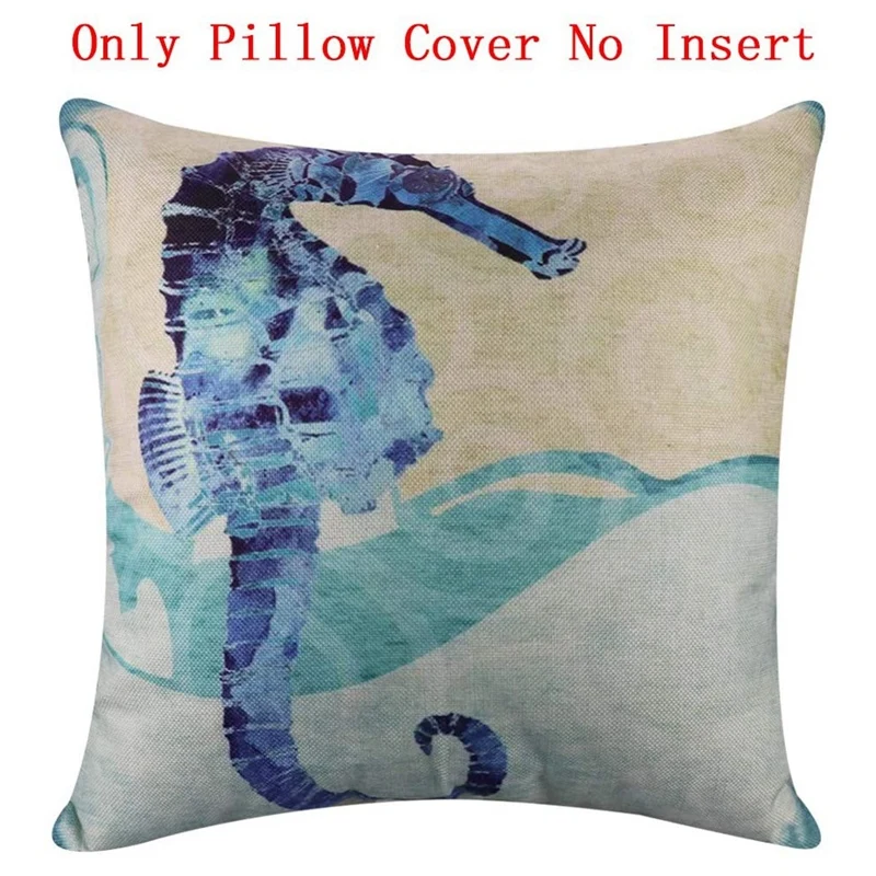 

6 Pack Mediterranean Style Throw Pillow Case,Ocean Theme Decorative Square Cushion Cover 18x18Inch Sea Theme