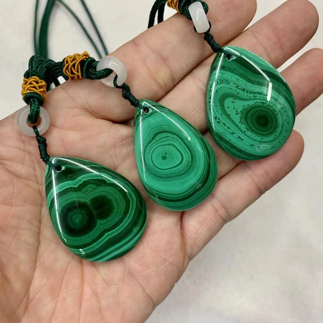 Ожерелье из натурального малахита подвеска сделай сам ювелирные изделия
