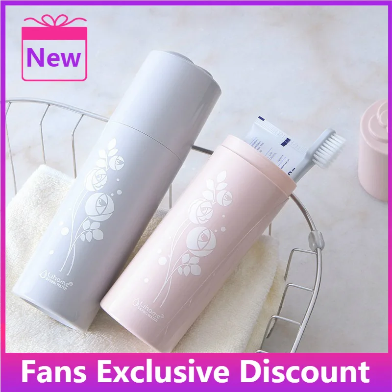 

2021 Hot Sale Portable Round Toothbrush Storage Box Case Student Travel Toothbrush Toothpaste Storage Box Bathroom Accessories