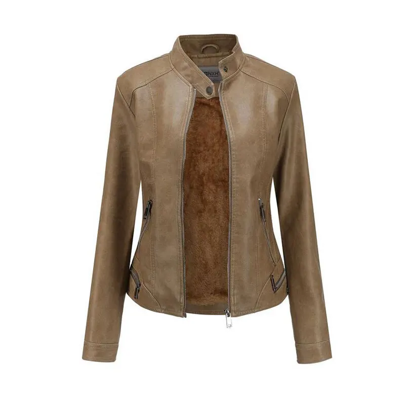 

2020 Autumn Pu Leather Jacket Women Winter Biker Motorcycle Jacket Women Coat Warm Faux Leather Jacket Femme