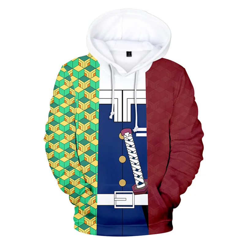 Толстовка с капюшоном Slayer Hashibira Inosuke стильная Свободная Kimetsu no Yaiba Agatsuma Zenitsu