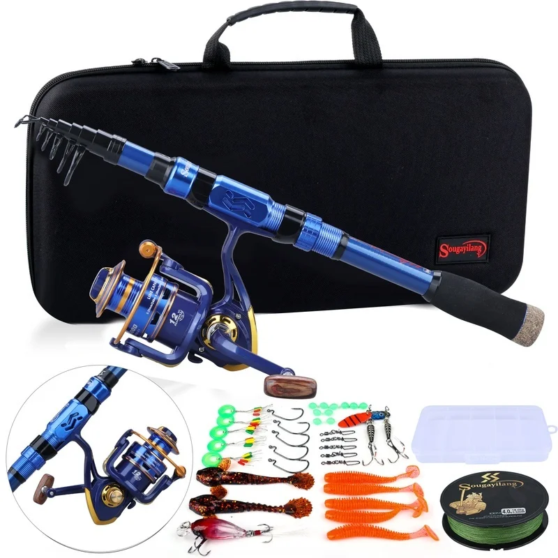 

Удочка телескопическая из углеродного волокна с катушкой 11 + 1 шарикоподшипников, 1,8-2,4 м