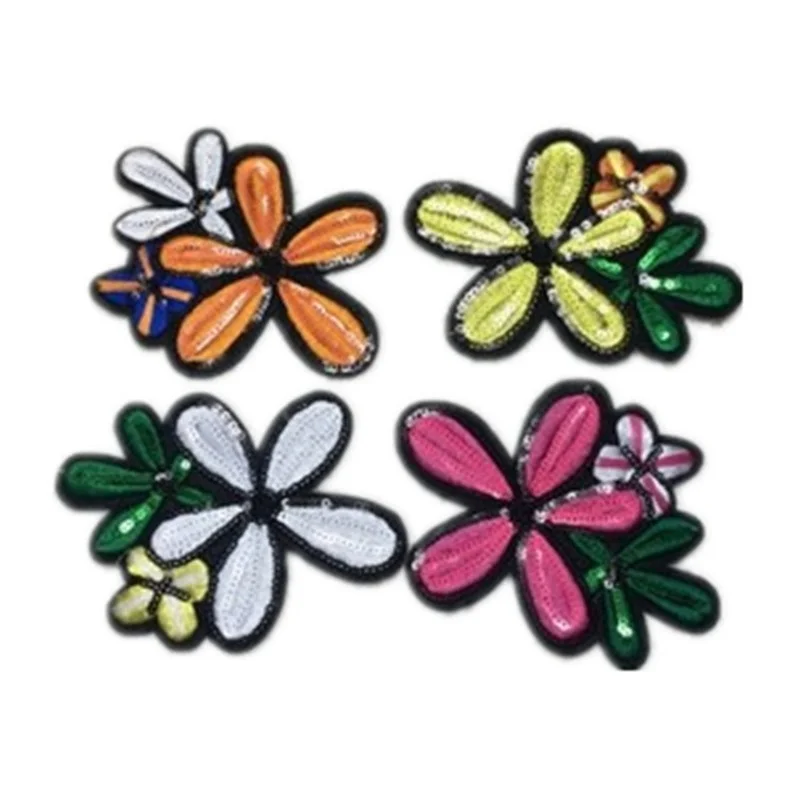 

50pcs/Lot Embroidery Patches Letters Clothing Decoration Accessories Sun Flower Sequins Diy Iron Heat Transfer Applique