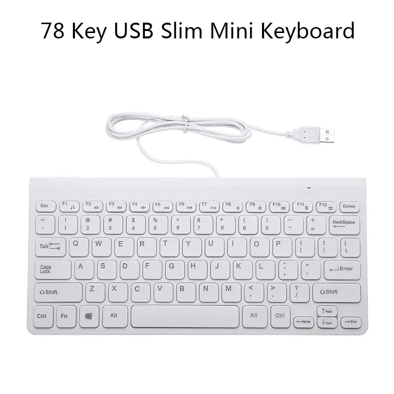 

Ultra-thin Chocolate Wired Keyboard Desktop Office Home Games Mute Computer Mini Wired Keyboard For Desktop PC Laptop 78 Keys