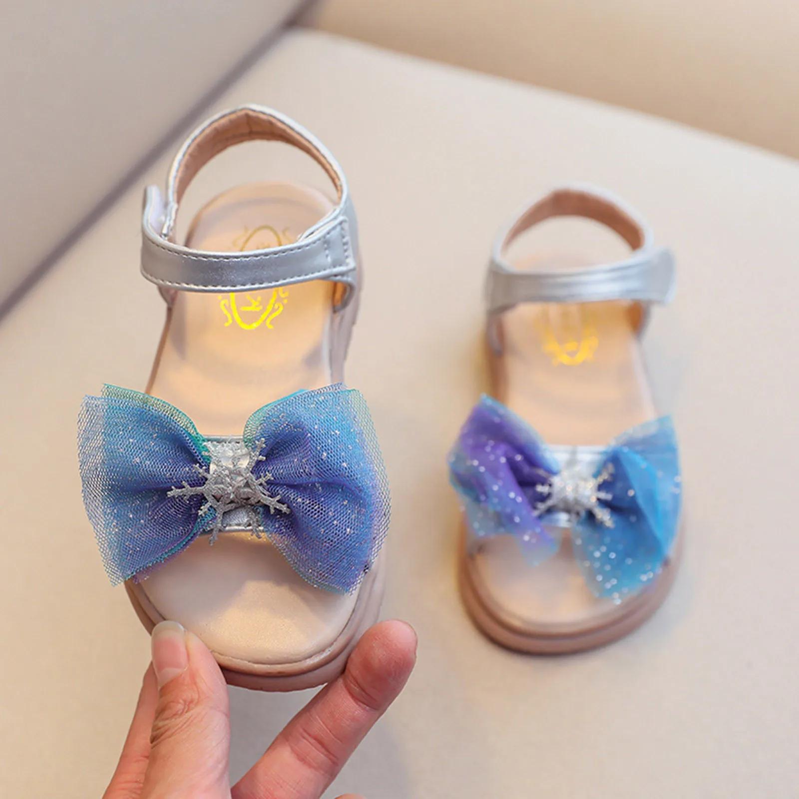 

Summer 2021 Beach Shoes Kid Shoes Bow Tie Baby Girl Sandals Little Girl Princess Shoes Soft Sole Children's Soft Leather
