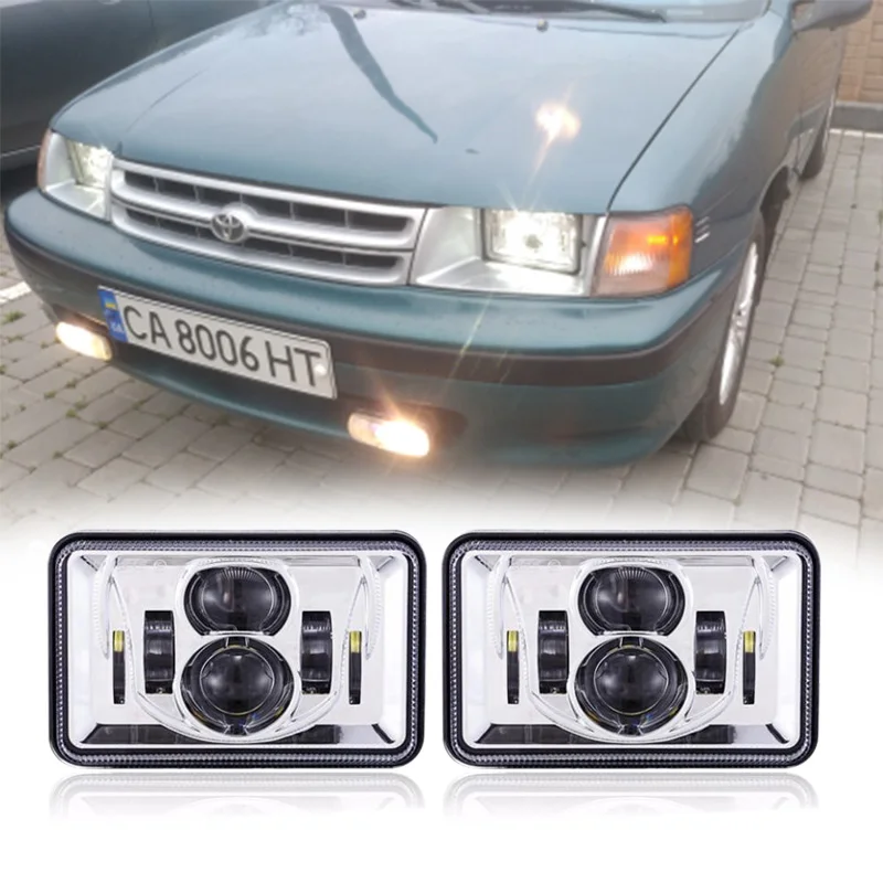 Прямоугольные светодиодные фары 4x6 дюймов с разъемом H4 H4651 H4652 H4656 H4666 H6545 проектор