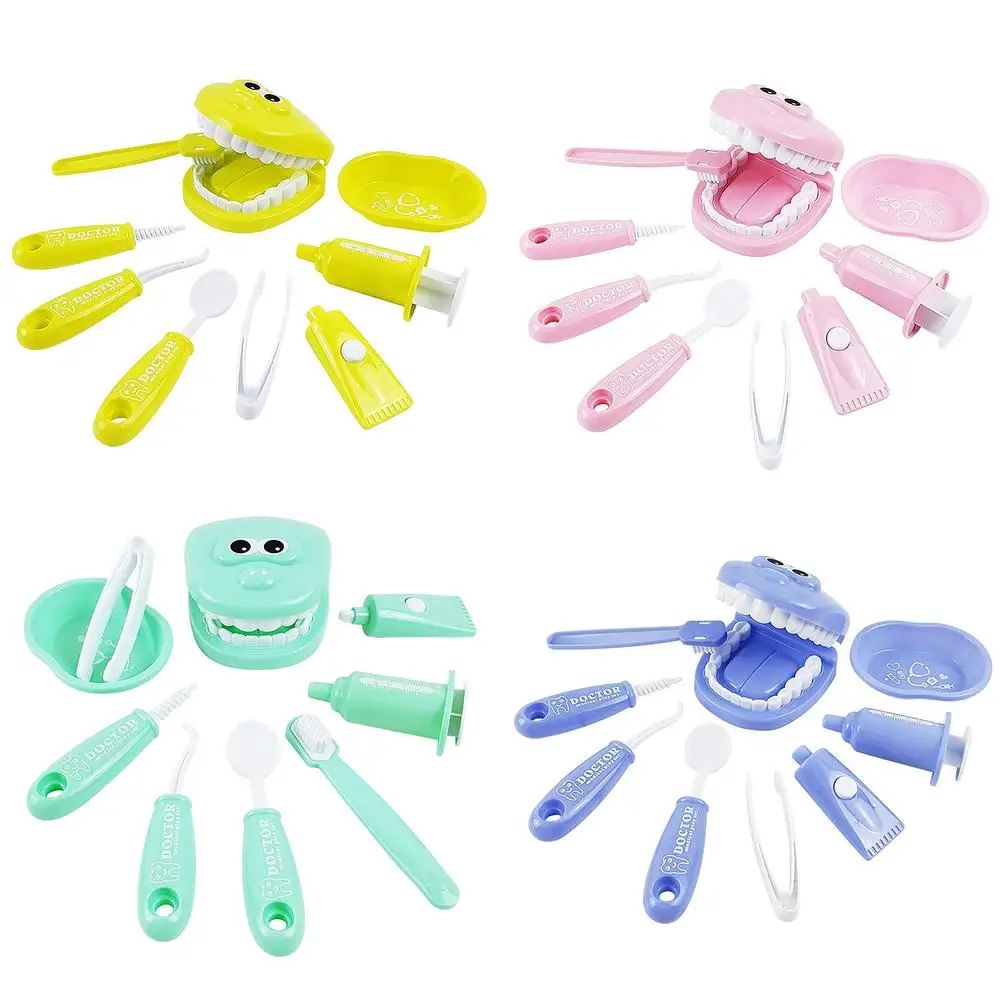 

9PCS Children's Pretend Squeeze Toy Dentist Check Teeth Role Playing Simulation Learning Toy For Children