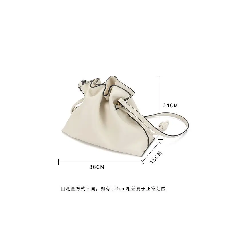 

Super Cute Drawstring Opening Concise Soft Bucket Bag Shoulder Bag Crossbody Bag Clutch String Bag Party Daily