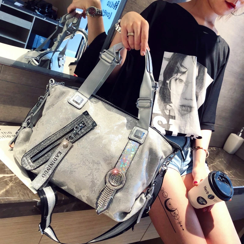 

Women Luxury Handbag 2021 Brand Sac A Main Diamond Designer Handbags Fashion Rivet Top-handle Bags Rhinestone Shoulder Bag New S