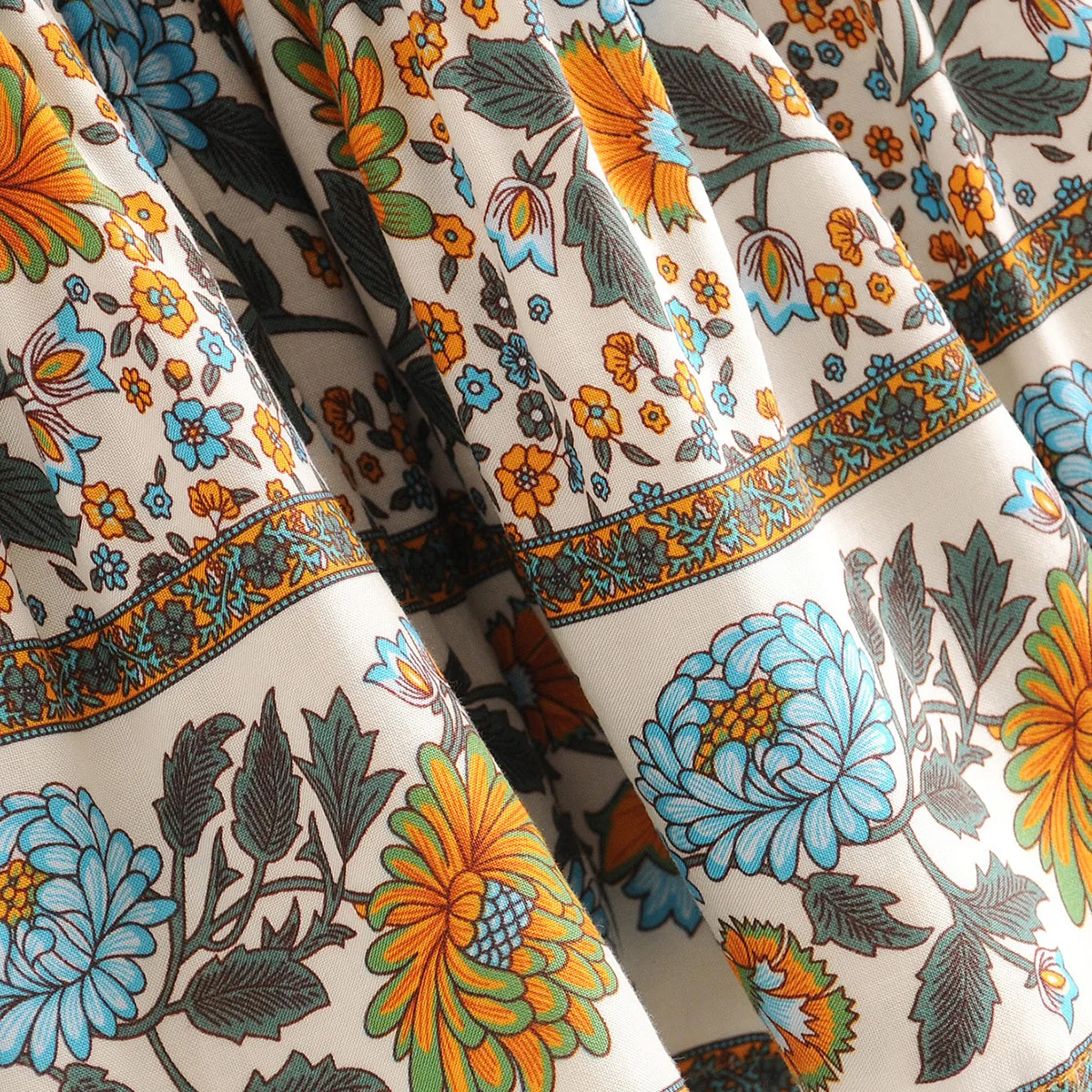 

Floral Print Sexy Maxi Skirt 2020 Spring Vintage Chic Elastic High Waist Patchwork Faldas Boho Beach Casual Woman Long Skirts