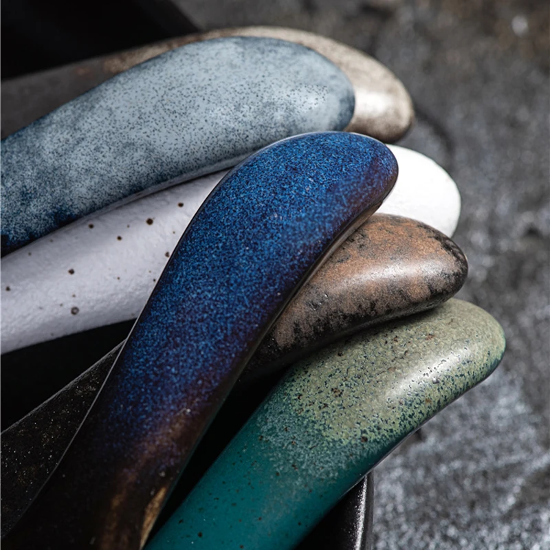 Керамическая рамен ложка пузырьковая для лапши маленькая десертная столовая