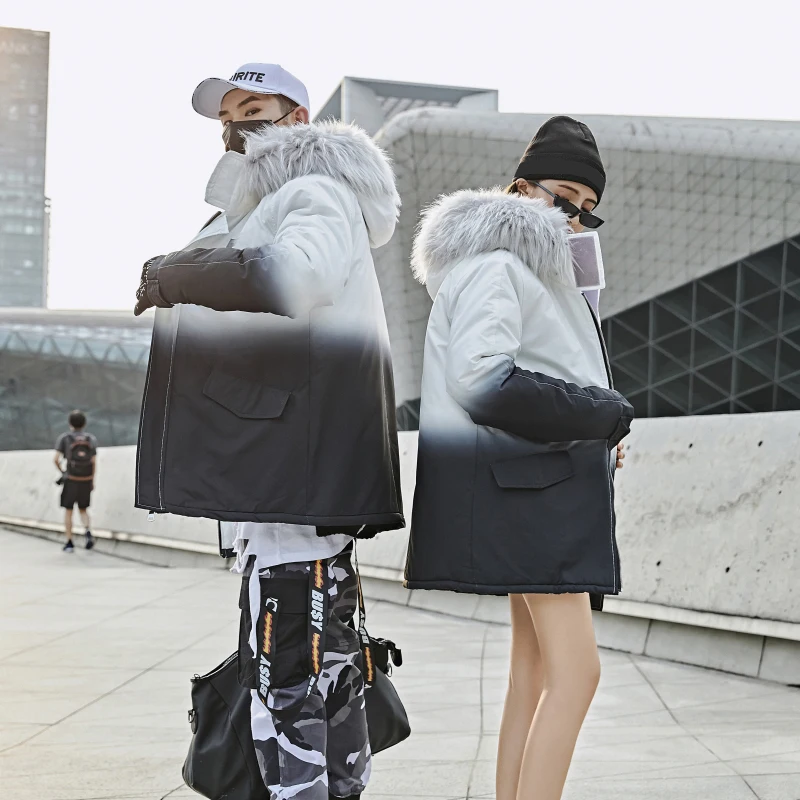 Куртка мужская зимняя с меховым воротником и капюшоном 2019 | Мужская одежда