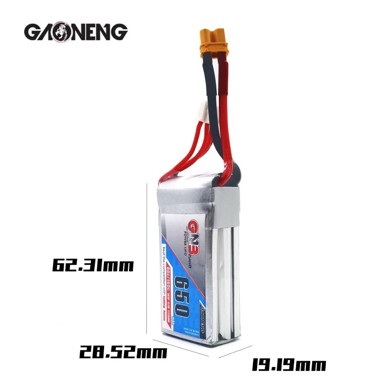 2/4 шт. Lipo аккумулятор GNB 3s 11 1 В 650 мАч 80C XT30 Разъем для RC автомобиля FPV Quadcopter GaoNeng